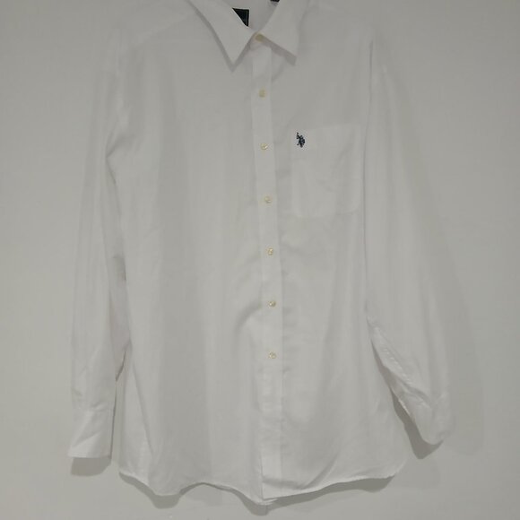 U.S Polo Assn White Shirt Wrinkle free men's Long Sleeve button Shirt Size XL. - Picture 12 of 14